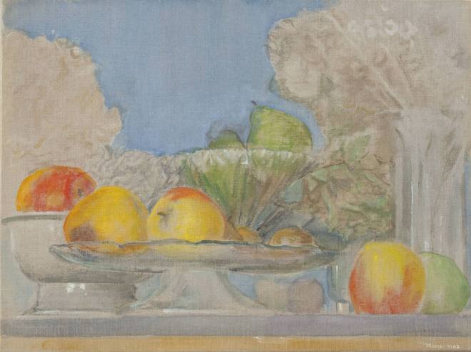 Mayer, 'Stilleven met helblauwe achtergrond' - 2007 (copyright MuDeL)